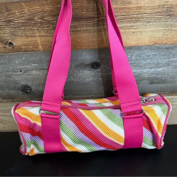 The Sak Rainbow Colors Knit Woven Pink Purse Hand Bag 10 Year Anniversary - Picture 3 of 10